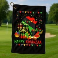 Happy Kwanzaa 7 Principles Of Kwanzaa December 26 January 1 Golf Towel thumb 1