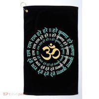Hare Krishna Aum Om Mantra Symbol Chanting Hinduism Golf Towel thumb 0