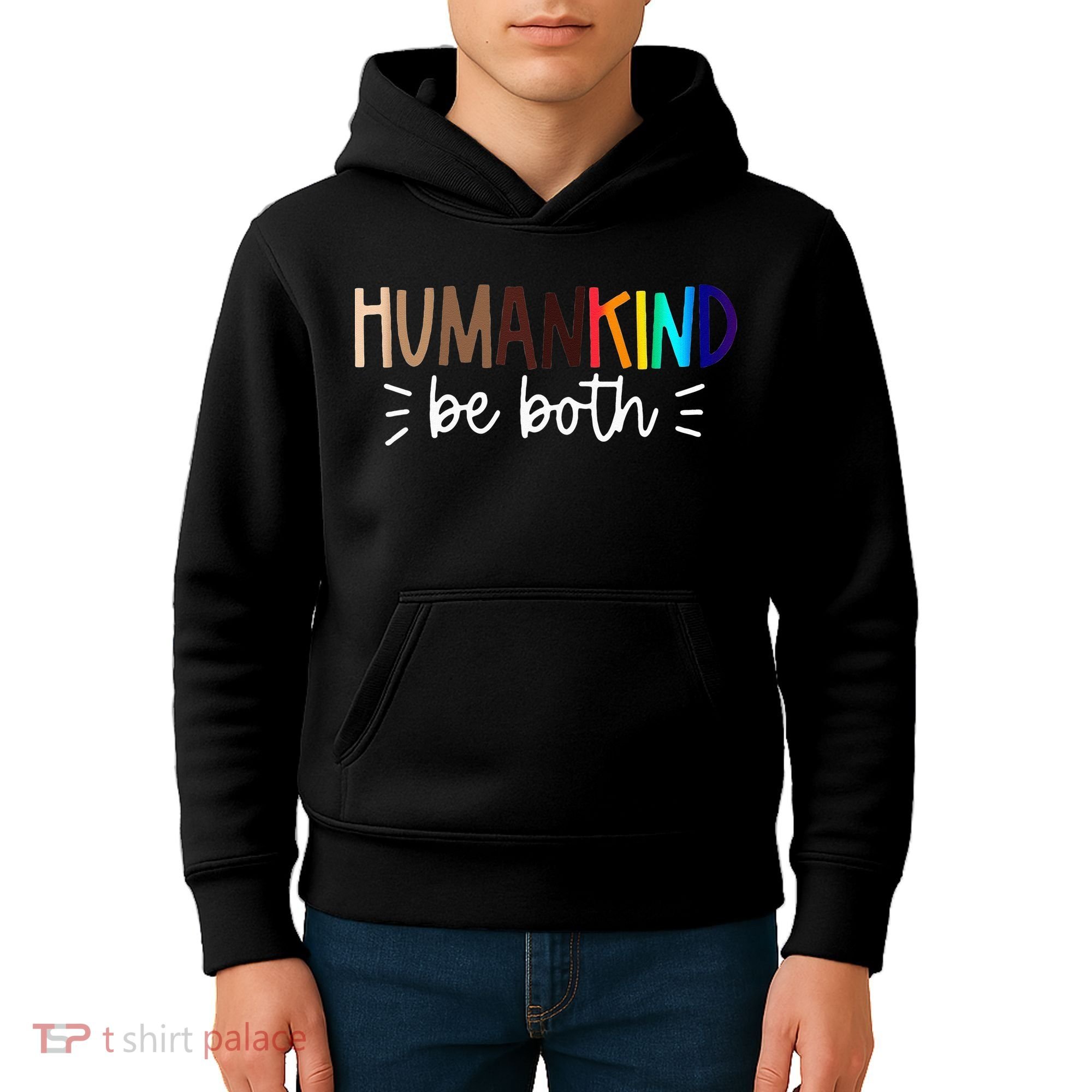 Human Kind Be Both Equality Humankind Kindness Peace Kids Hoodie