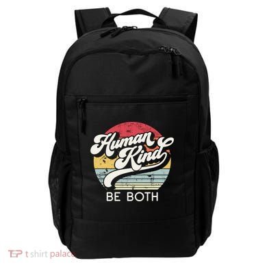 Human Kind Be Both Equality Kindness Humankind Retro Funny Gift Backpack