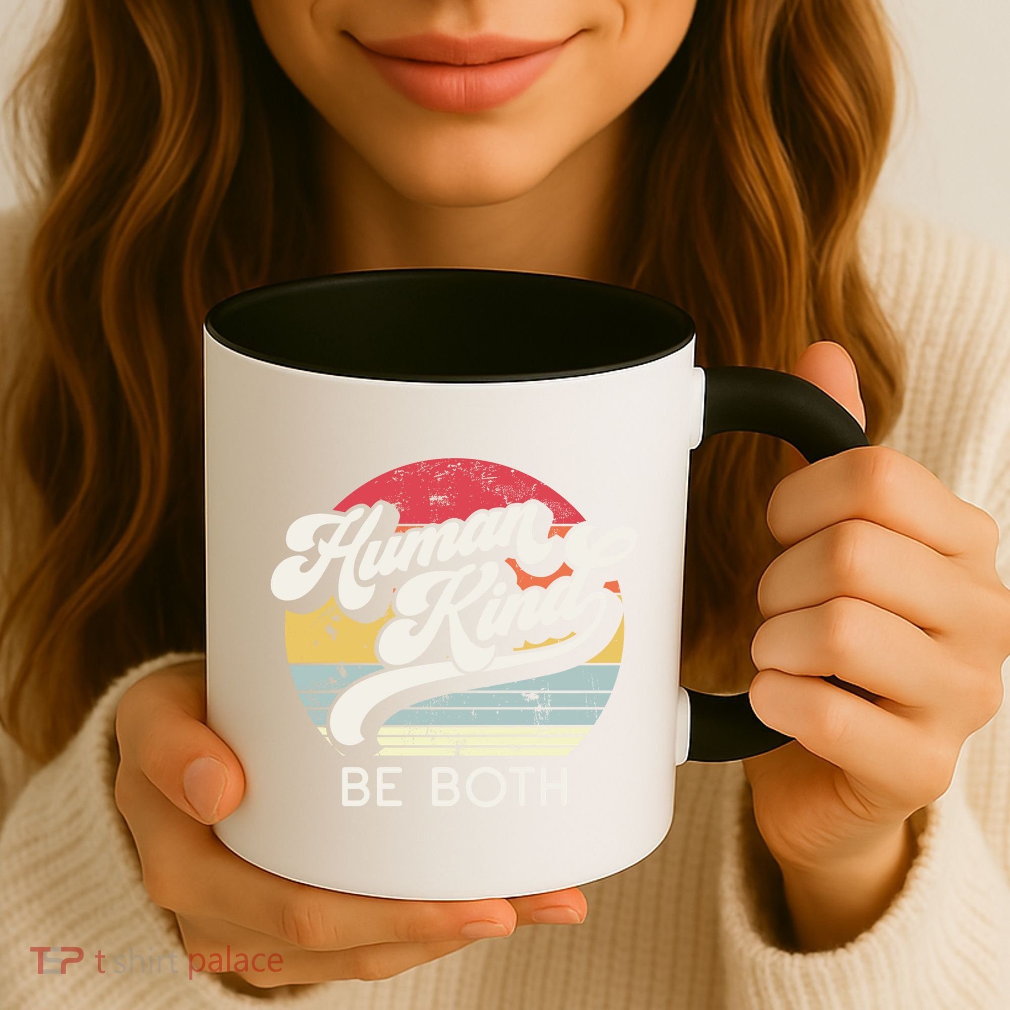 Human Kind Be Both Equality Kindness Humankind Retro Funny Gift Coffee Mug