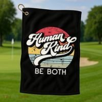 Human Kind Be Both Equality Kindness Humankind Retro Funny Gift Golf Towel thumb 1