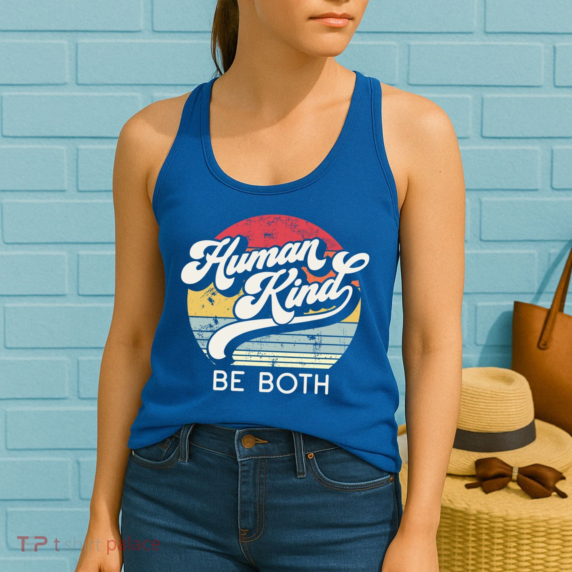 Human Kind Be Both Equality Kindness Humankind Retro Funny Gift Women's Tank Top