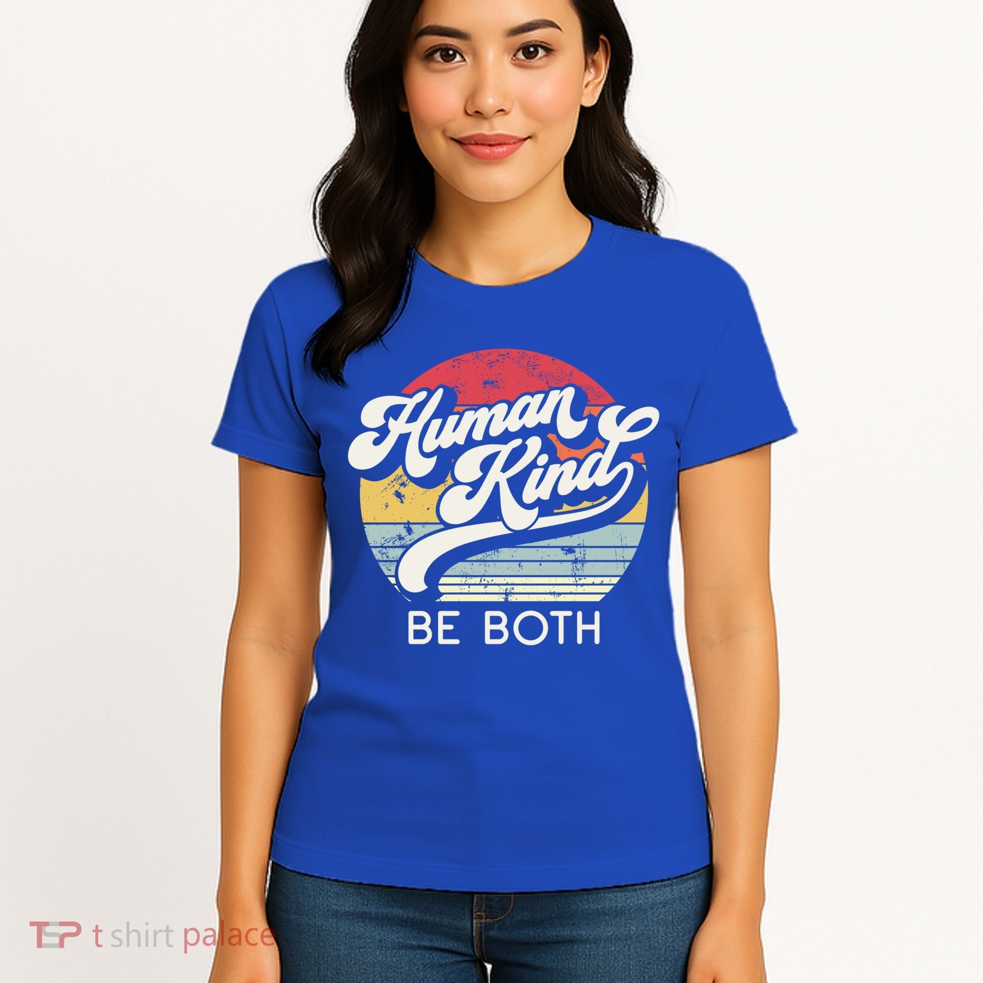Human Kind Be Both Equality Kindness Humankind Retro Funny Gift Women's T-Shirt