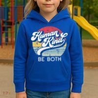 Human Kind Be Both Equality Kindness Humankind Retro Funny Gift Kids Hoodie thumb 3