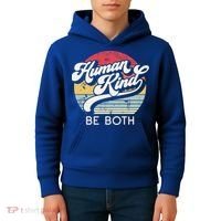 Human Kind Be Both Equality Kindness Humankind Retro Funny Gift Kids Hoodie thumb 4
