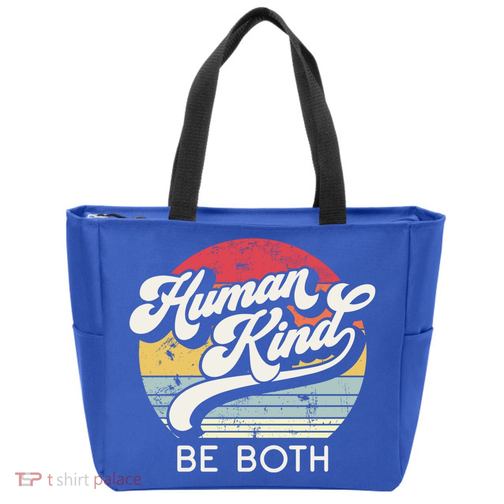 Human Kind Be Both Equality Kindness Humankind Retro Funny Gift Tote Bag