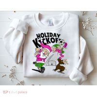 Holiday Kickoff Christmas Santa Elf Reindeer Funny Soccer Sweatshirt thumb 2