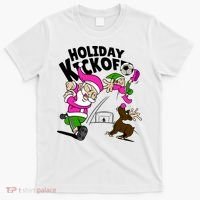 Holiday Kickoff Christmas Santa Elf Reindeer Funny Soccer T-Shirt thumb 0