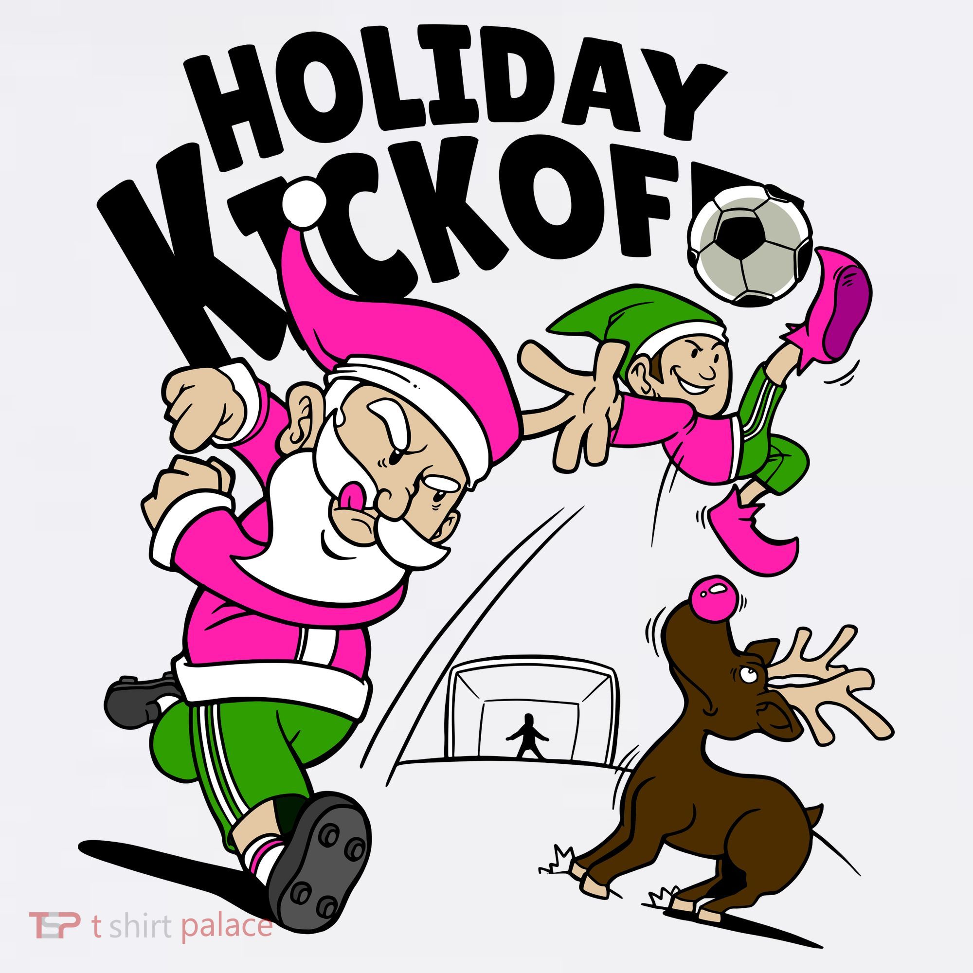 Holiday Kickoff Christmas Santa Elf Reindeer Funny Soccer Women's Hoodie