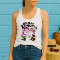 Holiday Kickoff Christmas Santa Elf Reindeer Funny Soccer Women's Tank Top thumb 2