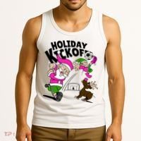 Holiday Kickoff Christmas Santa Elf Reindeer Funny Soccer Tank Top thumb 3