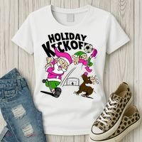 Holiday Kickoff Christmas Santa Elf Reindeer Funny Soccer Women's T-Shirt thumb 3