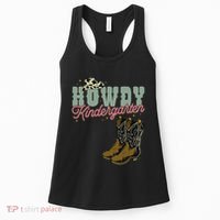 Howdy Kindergarten Cowgirl Cowboy Teacher Kindergarten Women's Tank Top thumb 0