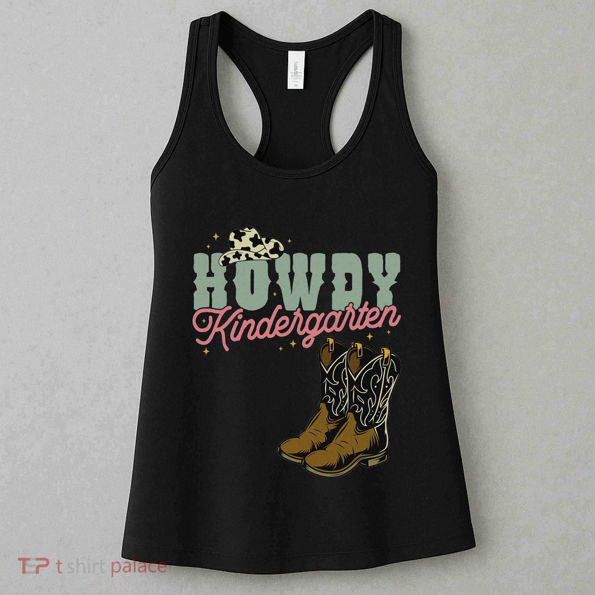Howdy Kindergarten Cowgirl Cowboy Teacher Kindergarten Women's Tank Top