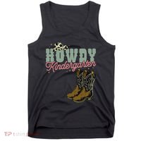 Howdy Kindergarten Cowgirl Cowboy Teacher Kindergarten Tank Top thumb 0