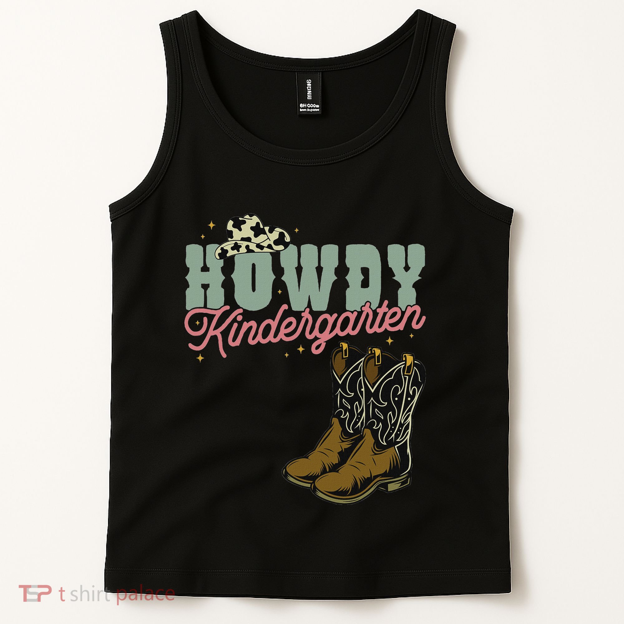 Howdy Kindergarten Cowgirl Cowboy Teacher Kindergarten Tank Top