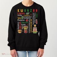 Happy Kwanzaa Drum Kinara Seven Candles Africa Celebration Women's Sweatshirt thumb 0