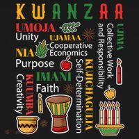 Happy Kwanzaa Drum Kinara Seven Candles Africa Celebration Button thumb 1