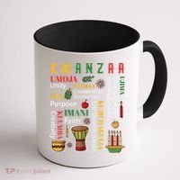 Happy Kwanzaa Drum Kinara Seven Candles Africa Celebration Coffee Mug thumb 1