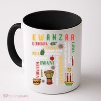 Happy Kwanzaa Drum Kinara Seven Candles Africa Celebration Coffee Mug thumb 0