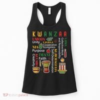 Happy Kwanzaa Drum Kinara Seven Candles Africa Celebration Women's Tank Top thumb 0