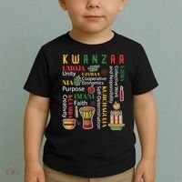 Happy Kwanzaa Drum Kinara Seven Candles Africa Celebration Toddler T-Shirt thumb 2