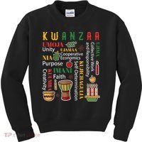 Happy Kwanzaa Drum Kinara Seven Candles Africa Celebration Kids Sweatshirt thumb 0