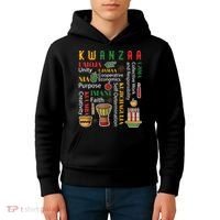 Happy Kwanzaa Drum Kinara Seven Candles Africa Celebration Kids Hoodie thumb 4