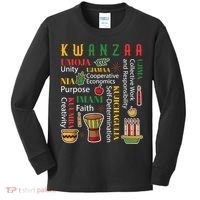 Happy Kwanzaa Drum Kinara Seven Candles Africa Celebration Kids Long Sleeve Shirt thumb 0