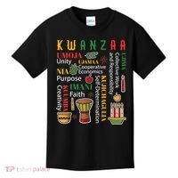 Happy Kwanzaa Drum Kinara Seven Candles Africa Celebration Kids T-Shirt thumb 0