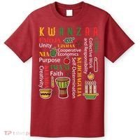 Happy Kwanzaa Drum Kinara Seven Candles Africa Celebration T-Shirt thumb 0