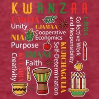 Happy Kwanzaa Drum Kinara Seven Candles Africa Celebration T-Shirt thumb 5