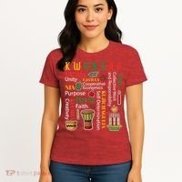 Happy Kwanzaa Drum Kinara Seven Candles Africa Celebration Women's T-Shirt thumb 4