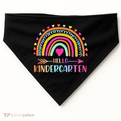 Hello Kindergarten Funny Rainbow USA-Made Doggie Bandana