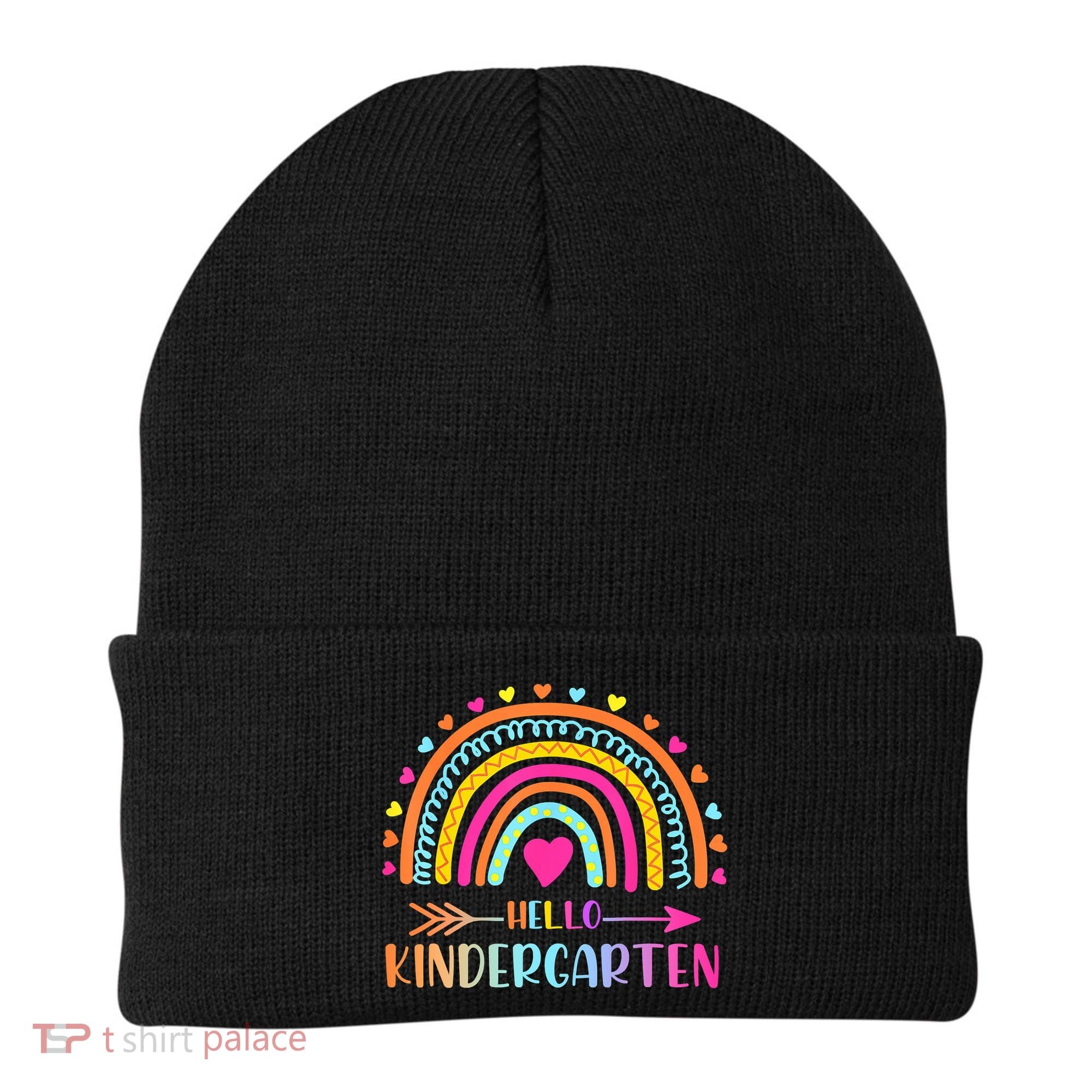 Hello Kindergarten Funny Rainbow Beanie
