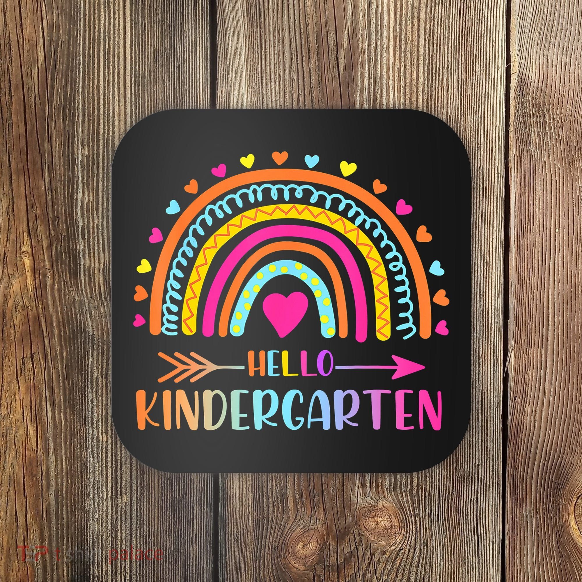 Hello Kindergarten Funny Rainbow Coaster