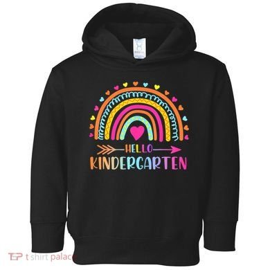 Hello Kindergarten Funny Rainbow Toddler Hoodie