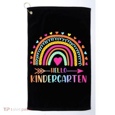 Hello Kindergarten Funny Rainbow Golf Towel