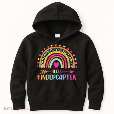 Hello Kindergarten Funny Rainbow Kids Hoodie