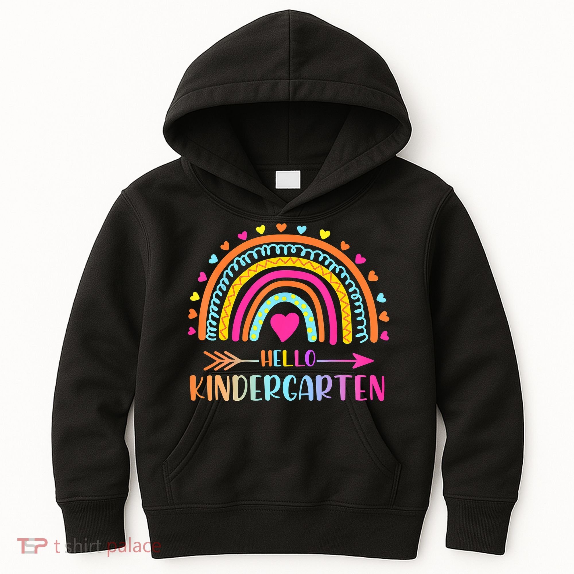 Hello Kindergarten Funny Rainbow Kids Hoodie
