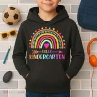 Hello Kindergarten Funny Rainbow Kids Hoodie thumb 2