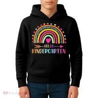 Hello Kindergarten Funny Rainbow Kids Hoodie thumb 4