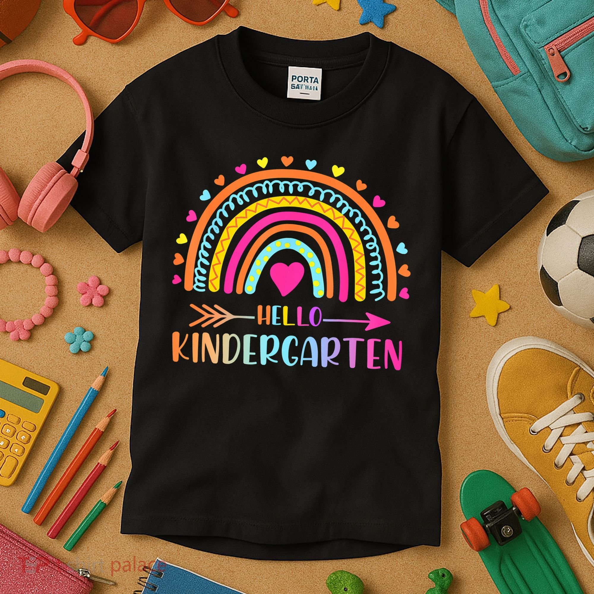 Hello Kindergarten Funny Rainbow Kids T-Shirt