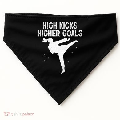 High Kicks Higher Goals Taekwondo Martial Arts Tkd Gift USA-Made Doggie Bandana