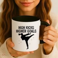 High Kicks Higher Goals Taekwondo Martial Arts Tkd Gift Coffee Mug thumb 3