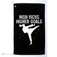 High Kicks Higher Goals Taekwondo Martial Arts Tkd Gift Golf Towel thumb 0
