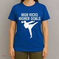 High Kicks Higher Goals Taekwondo Martial Arts Tkd Gift T-Shirt thumb 4