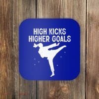 High Kicks Higher Goals Taekwondo Martial Arts Tkd Gift Coaster thumb 0