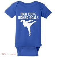 High Kicks Higher Goals Taekwondo Martial Arts Tkd Gift Baby Bodysuit thumb 0